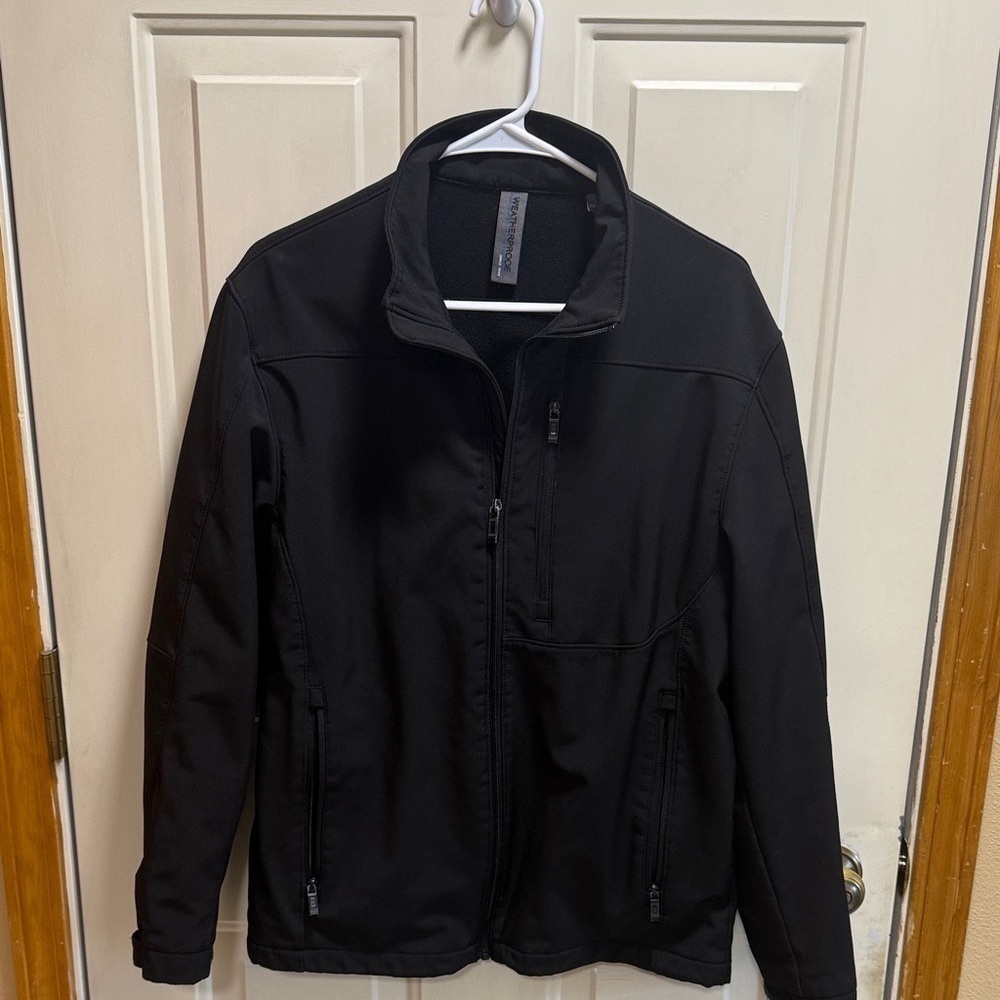 Weatherproof Men's Black Softshell Fleece Lined Jacket size S